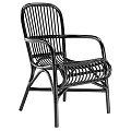 Black Rattan Leisure Chair with Armrest and Modern Minimalist Design