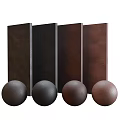 Modern Decorative Components With Leather Like Panels And Colored Spheres 3d model