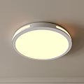 Round White Modern Indoor Ceiling Light With Bright Illumination And Sleek Design 3d model