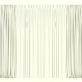 Double Layer Window Curtains With Sheer White Panels And Textured Beige Drapes 3d model