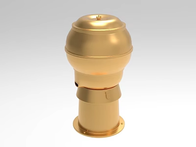 Elegant Golden Metallic Ornament Decoration Set With Smooth Round Design 3d model
