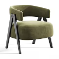 Modern Beige Textured Fabric Armchair With Black Wooden Legs And Curved Arms