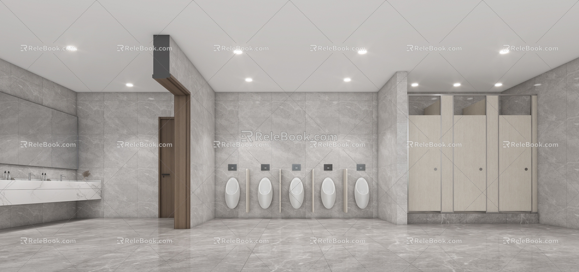 Toilet Hotel Toilet Public Toilet Office Building Toilet Multi-Person Toilet Male Bathroom Female Bathroom 3d model