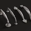 Silver Metal Cabinet Handles With Various Ornate And Simple Designs