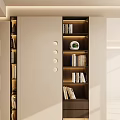 Modern Entryway Hallway Interior Design With Built in Bookshelves And Recessed Lighting