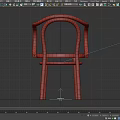 Elegant Wooden Single Chair With Curved Armrests And Modern Simple Design