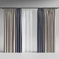 Modern Curtains Design with Beige Blue and White Layers for Home Window Decoration