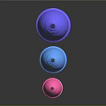 Three Different Colored Menstrual Cups Arranged In A Row On Dark Background