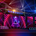 Esports Planet Carnival Stage With Dynamic Lighting And Vibrant Decorations