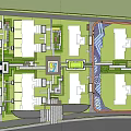 Modern Garden Landscape Design With Geometric Layout Trees Lawns And Pathways