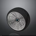 High Quality Car Wheel Rim With Silver Spokes And Treaded Tire