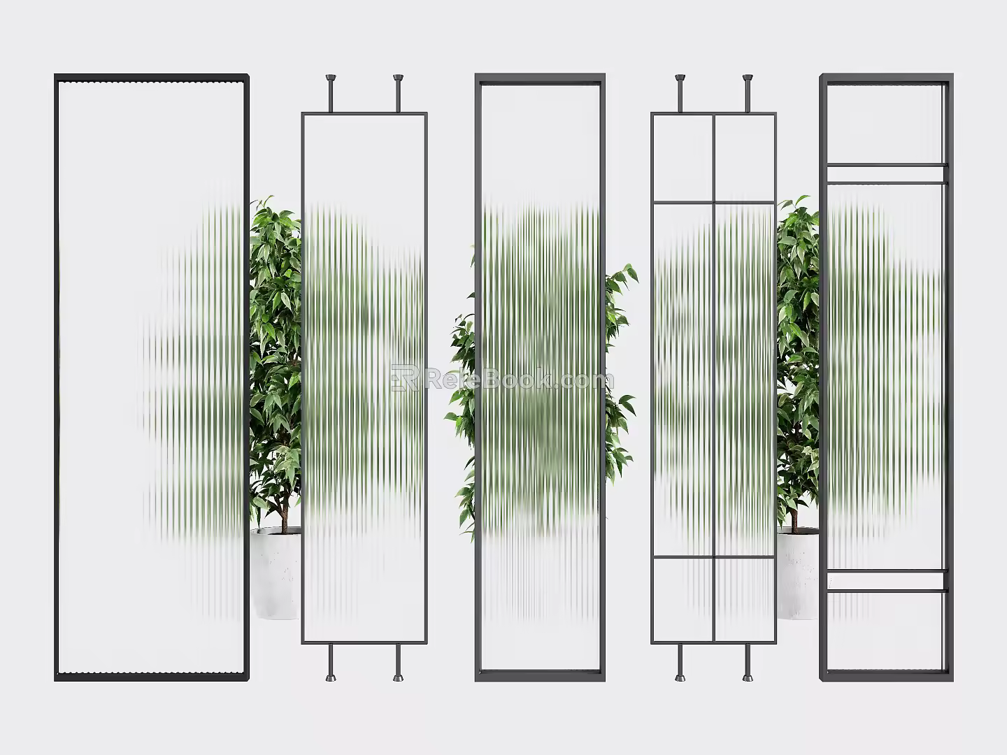 Modern partition glass screen partition 3d model