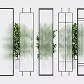 Modern partition glass screen partition 3d model