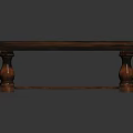 Classic Wooden Coffee Table With Carved Legs Smooth Surface And Elegant Design
