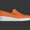 Vibrant Orange Slip On Shoes With White Sole And Simple Casual Design 3d model