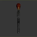 Vintage Ornate Pistol With Metallic Texture And Red Gold Grip Details