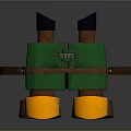 Green And Yellow Binoculars With Brown Strap Round Lens Covers And Gear Component