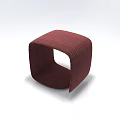 Modern Red Square Woven Stool With Hollow Design And Minimalist Style