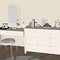 Modern Dressing Table Simple Cream Dressing Table 3d model