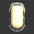 Yellow And White Vintage Volkswagen Van Model Car With Shiny Reflection