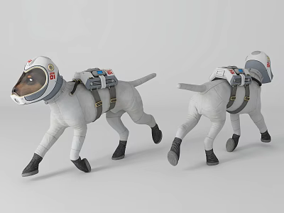 Reptile In Astronaut Suit Running With Space Helmet And Gear On 3d model