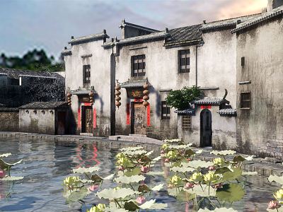 Chinese Pond Hongcun Lotus Pond model