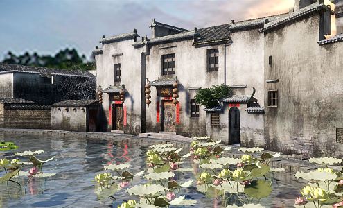 Chinese Pond Hongcun Lotus Pond 3d model