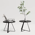 Modern round bedside table 3d model