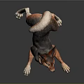 Cartoon Dog With Orange And White Fur In Playful Stance And Curled Tail