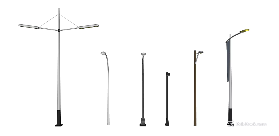 Outdoor Lights With Various Designs For Garden Street And Pathway Use 3d model 