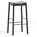 Modern Black Bar Stools With Metal Frame And Flat Seat For Kitchen Counter Use