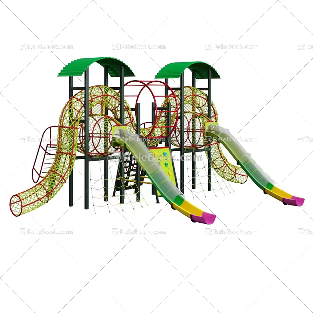 Modern slide park children's slide 3d model