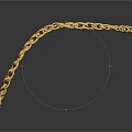 Gold Chain Link Jewelry Necklace Featuring Shiny Reflective Surface And Elegant Design