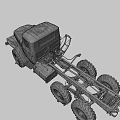 Rusty Old Vintage Truck With Large Tires And Worn Body Details