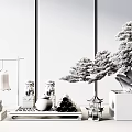 New Chinese Style Ornaments Combination Bonsai Ornaments Combination 3d model