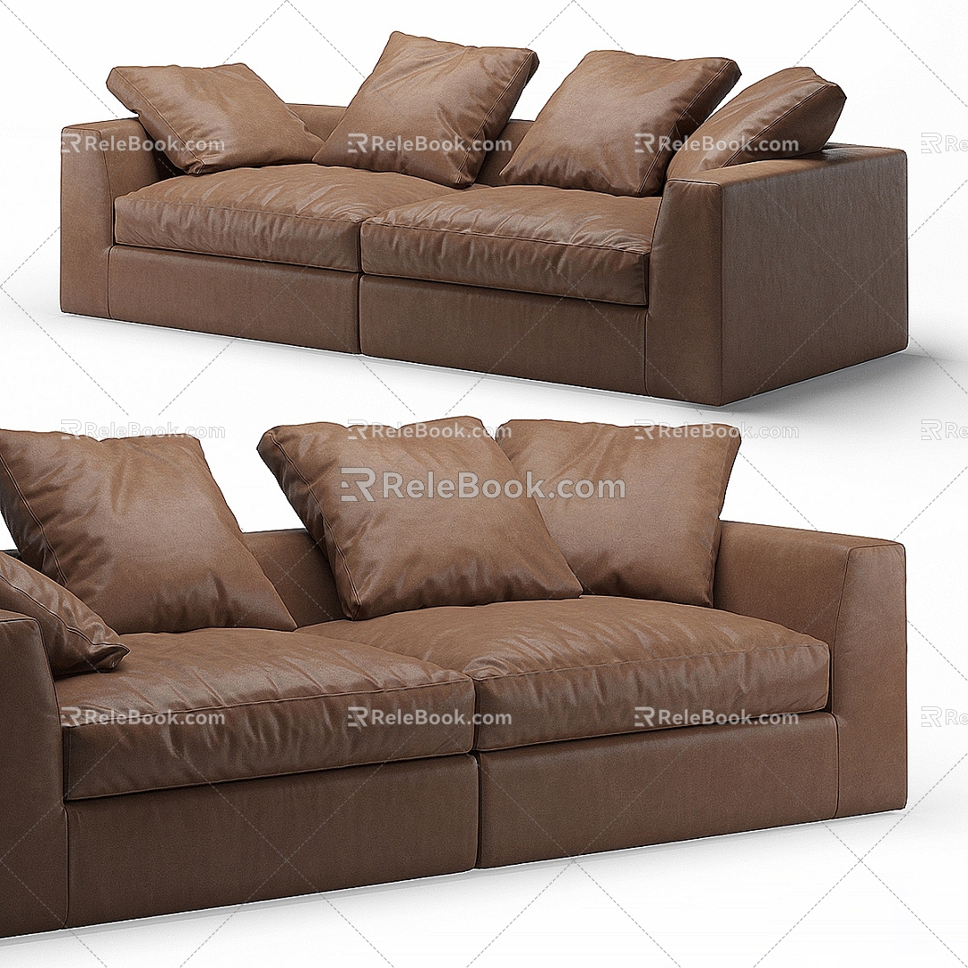 double sofa soft sofa 3d model