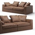 double sofa soft sofa 3d model