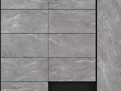 Gray Marble Like Texture Wall Tile Components For Modern Interior Design 3d model