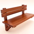 Wooden Leisure Bench With Simple Design Backrest And Armrests For Outdoor Use