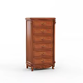 Traditional Wooden Chest of Drawers With Carved Details and Brown Finish
