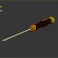 Professional Hardware Tool Screwdriver With Yellow And Black Handle And Metal Shaft