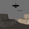 Modern Ligne roset Lazy Sofa Caterpillar Sofa Chandelier 3d model