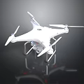 White Quadcopter Drone For Space Exploration And Cosmic Mission Support