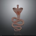 Rose Gold Snake Pendant With Coiled Body And Raised Head Design