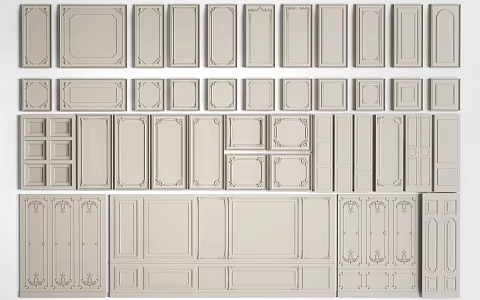 European-style wall panel European-style line European-style gypsum board 3d model