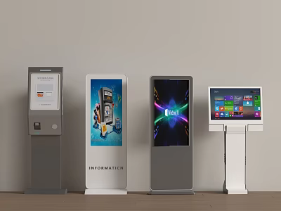 Public Facilities Self-Service Kiosks With Information Display And Interactive Screens 3d model