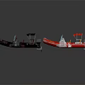 Colorful Boat Models With Various Designs And Detailed Structures On 3d model