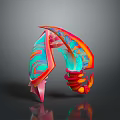 Colorful Futuristic Weapon With Intricate Flowing Texture And 3D Rendered Design