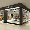 Modern Clothing Store With Bright Interior Glass Facade Display Racks And Clothing Displays