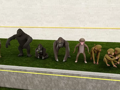 Modern Animal Land Animal Combination Tiger Lion Zebra Elephant Giraffe Cow Pig Rabbit Duck Animal Combination Zoo Animal 3d model